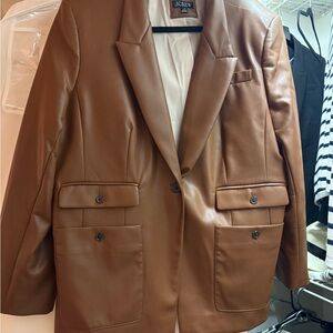 J. Crew Faux leather blazer